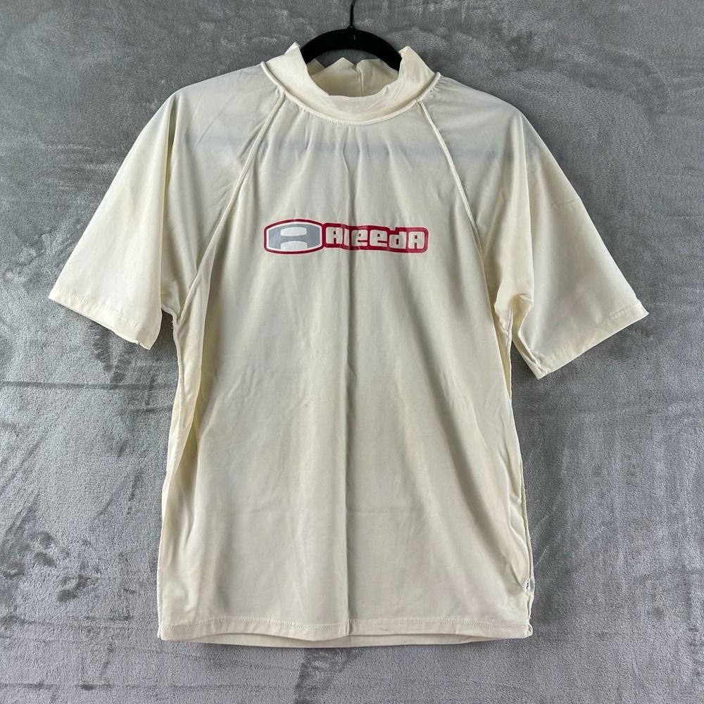 Aieeda Rash Guard / Swim Shirt Men's XL White Short Sleeve